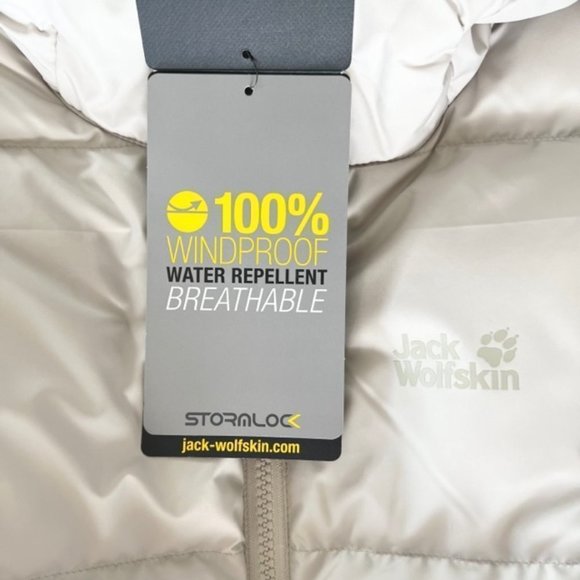 NWT Jack Wolfskin Long Puffer Coat, Light Grey Taupe, Size XS - Picture 14 of 16
